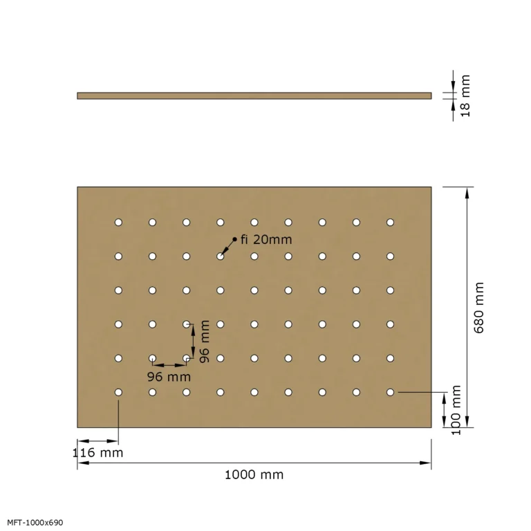 Blat MFT, stół roboczy MDF 100x69