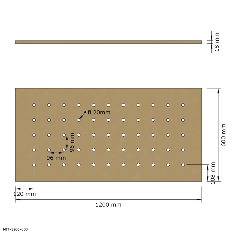 Blat MFT, stół roboczy MDF 120x60